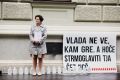 Nova predsednica zdravniške zbornice Zdenka Čebašek Travnik na protestu zoper nepremišljeno spreminjanje zakonodaje v času druge Janševe vlade 
