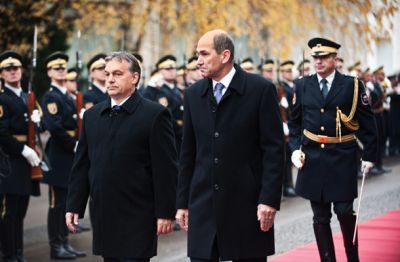 Prijatelja Viktor Orban in Janez Janša, madžarski in slovenski premier 