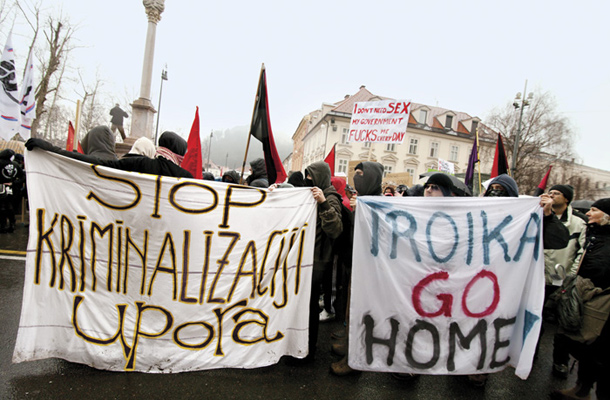 Demonstracije v Ljubljani. 9. marec 2013