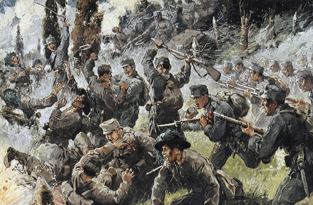 *Slika bitke pri Doberdobu, avtor R.A. Hager