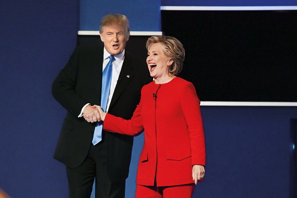 Prvo soočenje Donalda Trumpa in Hillary Clinton na univerzi Hofstra v državi New York