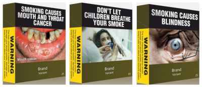 Predlagana enotna embalaža za cigarete – brez logotipov blagovnih znamk in s strašljivimi podobami