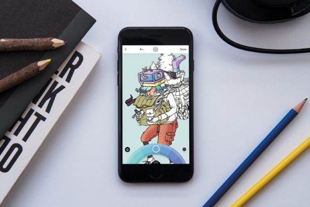  Aplikacija Lake ilustratorjem omogoča nov način predstavitve njihovih del, tistim, ki radi barvajo, pa, da na enem mestu najdejo kakovostne pobarvanke in najljubše avtorje tudi ﬁ nančno podprejo. Na fotograﬁ ji je pobarvanka indonezijskega ilustratorja Wadida Rusdianta. 