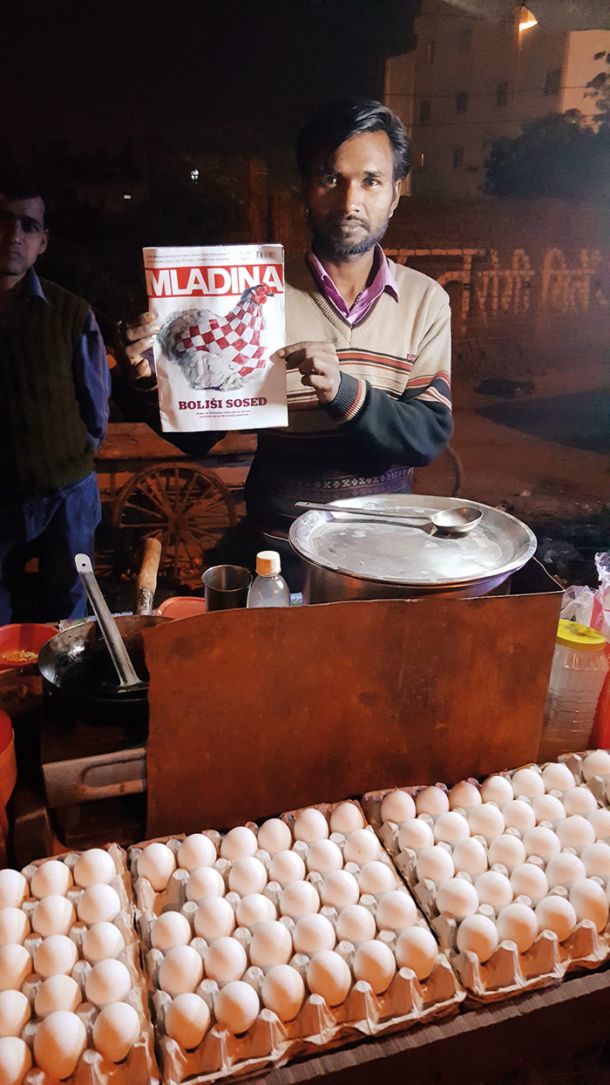 Kura znesla jajca, New Delhi, Indija