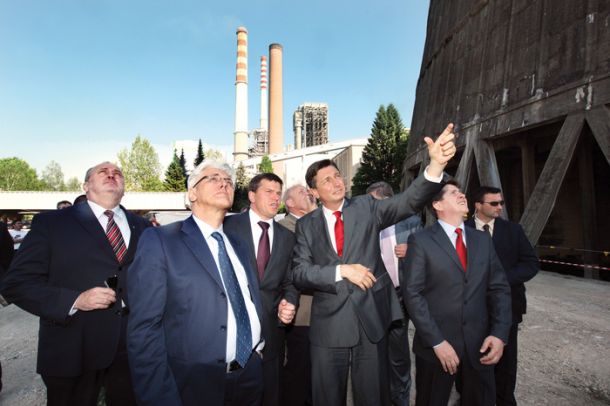 Borut Pahor med obiskom gradbišča šestega bloka Termoelektrarne Šoštanj