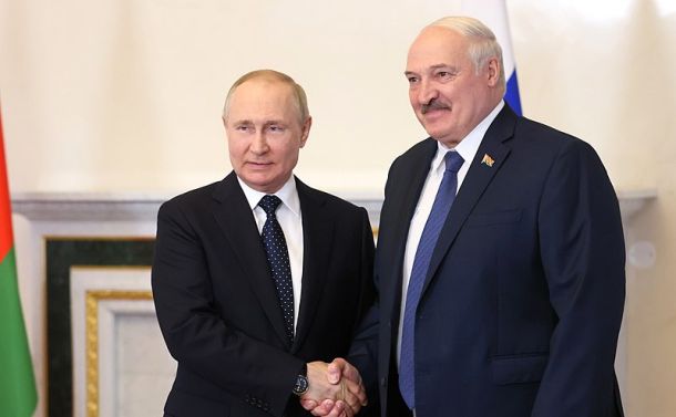 Ruski predsednik Vladimir Putin in beloruski predsednik Aleksander Lukašenko