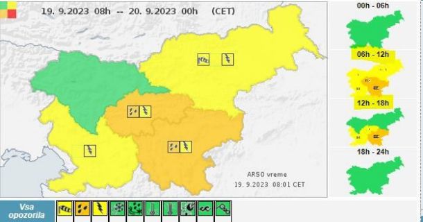 Oranžno opozorilo Krajevne nevihte z močnejšimi nalivi MLADINA si