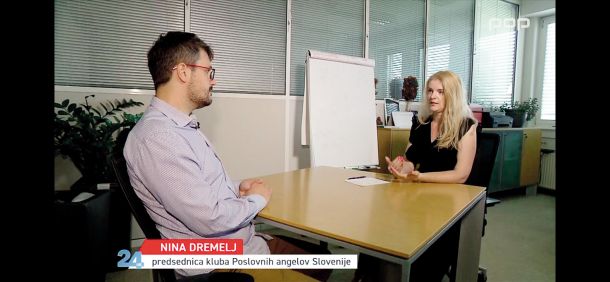 Adi Omerović v pogovoru s predsednico kluba Poslovnih angelov Slovenije Nino Dremelj