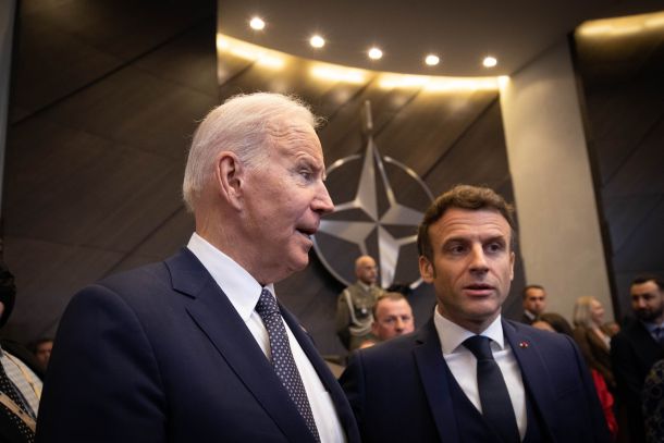 Ameriški predsednik Joe Biden in francoski predsednik Emmanuel Macron