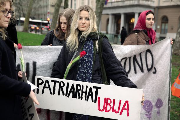 Feministični protest ob dnevu žena v Ljubljani 