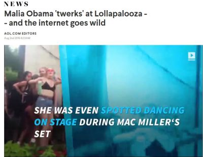 Primer poročanja o plesu Malie Obama