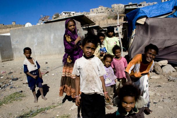 Otroci v kraju Taizz v Jemnu