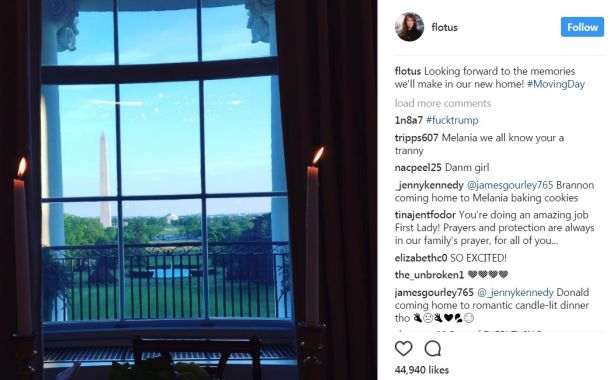 Fotografija, ki jo je Melania Trump objavila na svoje profilu na Instagramu