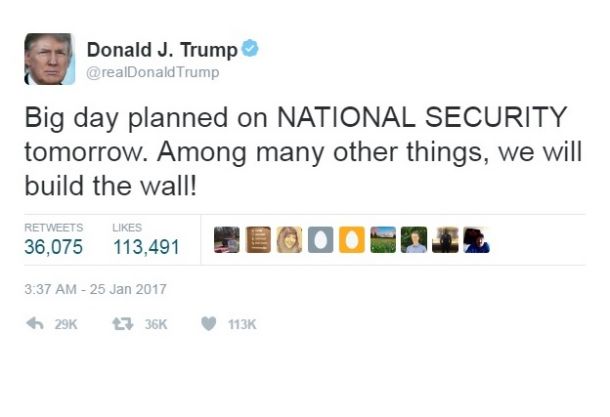 Sporočilo Donalda Trumpa na Twitterju