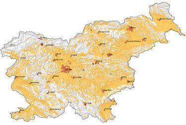 Trenutna pokritost Slovenije z digitalnim signalom (Vir: RTVSLO)