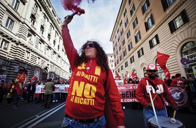 Protesti proti varčevalnim ukrepom v Italiji 