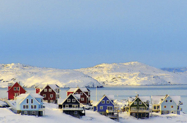 Severna belina; Nuuk, prestolnica Grenlandije.