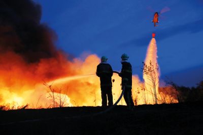 Gašenje požara v Zalogu pri Novem mestu.