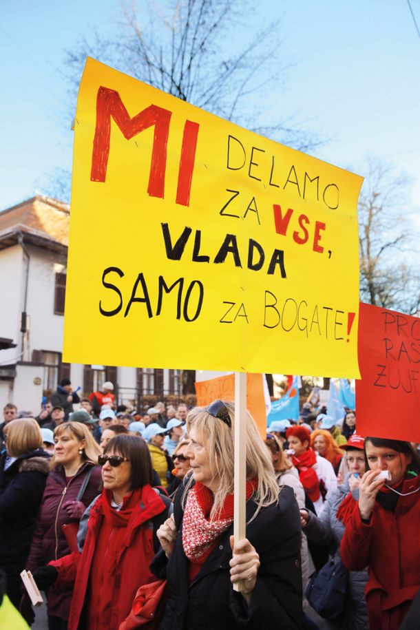 Slovenske vlade so v zadnjih letih popuščale lastnikom podjetij, hkrati pa so rezale javni sektor. Ta se je sedaj, na mnogih področjih, znašel na skrajnem robu svojih zmožnosti. 