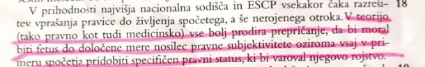 Pravna argumentacija o tem, kako da bi moral biti nerojen fetus zaščiten pred splavom. (izsek je iz komentarja 55. člena slovenske ustave, napisal ga je Aljoša Dežman, objavljen pa je v knjigi Komentar ustave RS, ki je izšel letošnjega aprila, uredil Matej Avbelj)