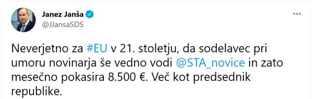 Za političen obračun pride prav tudi smrt nekdanjega odgovornega urednika na STA Boruta Meška. Janša je za njegovo smrt okrivil direktorja STA Bojana Veselinoviča. 