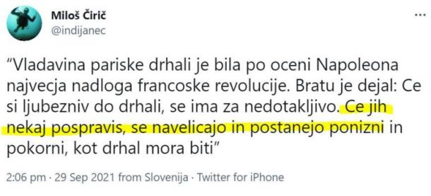 Čirič: nekaj bi jih pospravili, da bo drhal ponižna