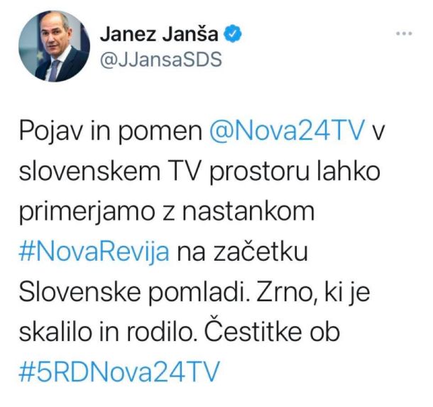 Janšev tvit