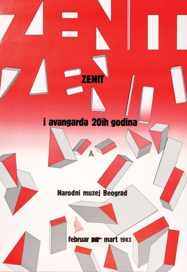 Plakat za razstavo Zenit in avantgarda 20-ih let v Narodnem muzeju v Beogradu, 1983