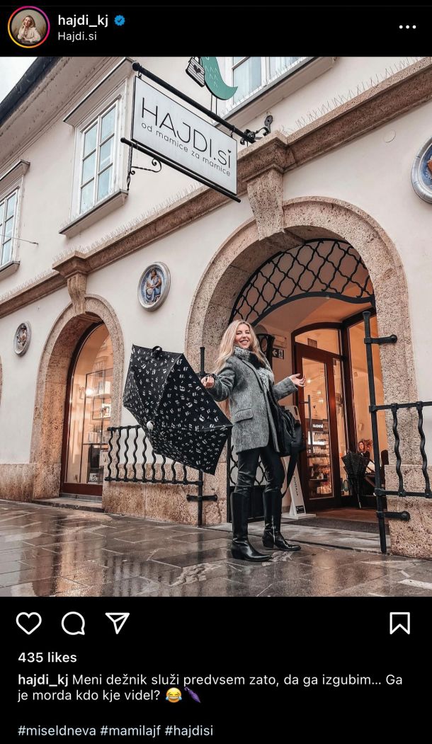 Hajdi Korošec Jazbinšek – zelo priljubljeni so profili z bolj pristnimi in vsakdanjimi zapisi, z njimi se tudi sledilci lažje poistovetijo.