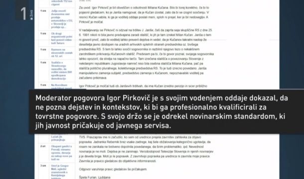Graphiques dans l'émission Arena : Pirkovič se dispute avec Kučan