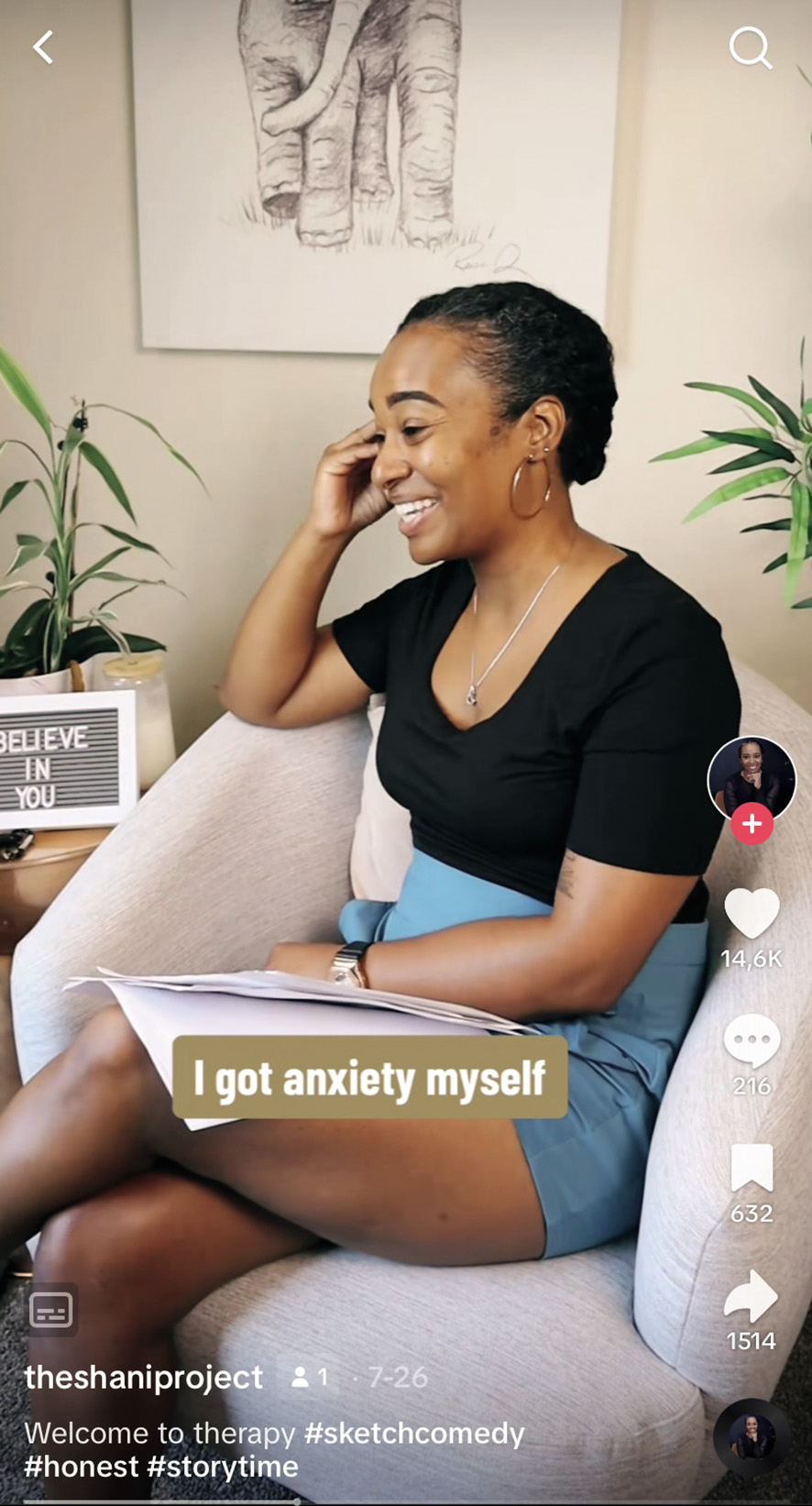 Profil The Shanti Project na TikToku upravlja terapevtka in influencerka Shanti Tran, ki se s komičnimi videi zoperstavlja temu, da »večina psihologije izhaja iz zahodnjaškega razmišljanja in teorij, ki so jih postavili beli moški«.