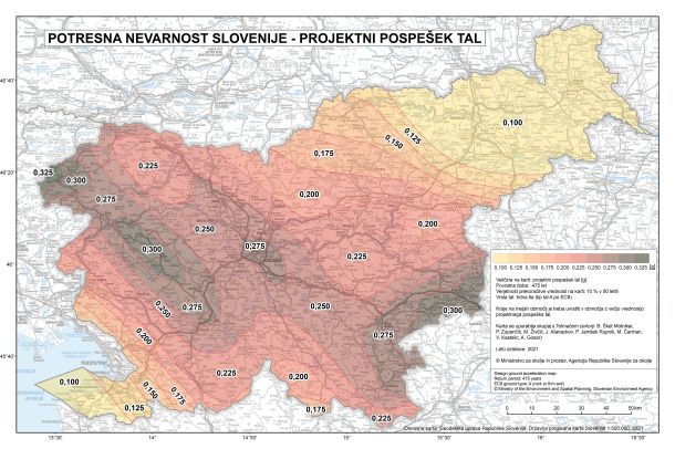 Karta potresne nevarnosti agencije za okolje