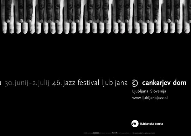 Zamisel za celostno grafično podobo 46. Jazz festivala Ljubljana, imenovano Ebenovina in slonovina, je recikliral iz starega šolskega projekta, s podobo pa je poudaril, da »ni klavirja brez črnih tipk«. /