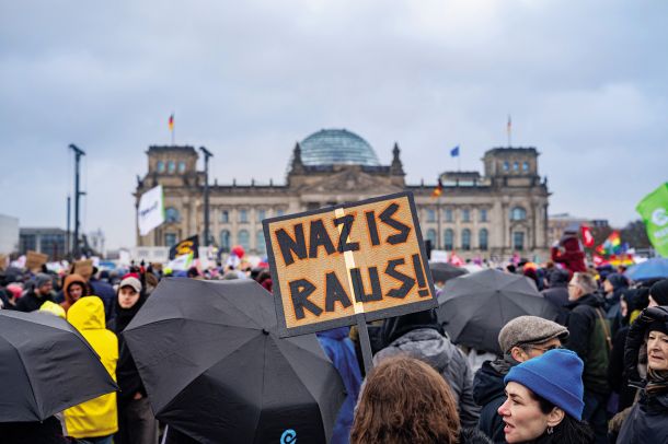 Shod proti skrajni desnici v Nemčiji, Berlin, februar 2024 