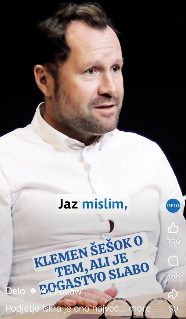 Lastnik in izvršni direktor podjetja Iskra Klemen Šešok med intervjujem za Delo /