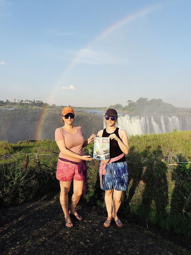 Viktorijini slapovi, slapovi na reki Zambezi na meji med Zambijo in Zimbabvejem, Afrika 