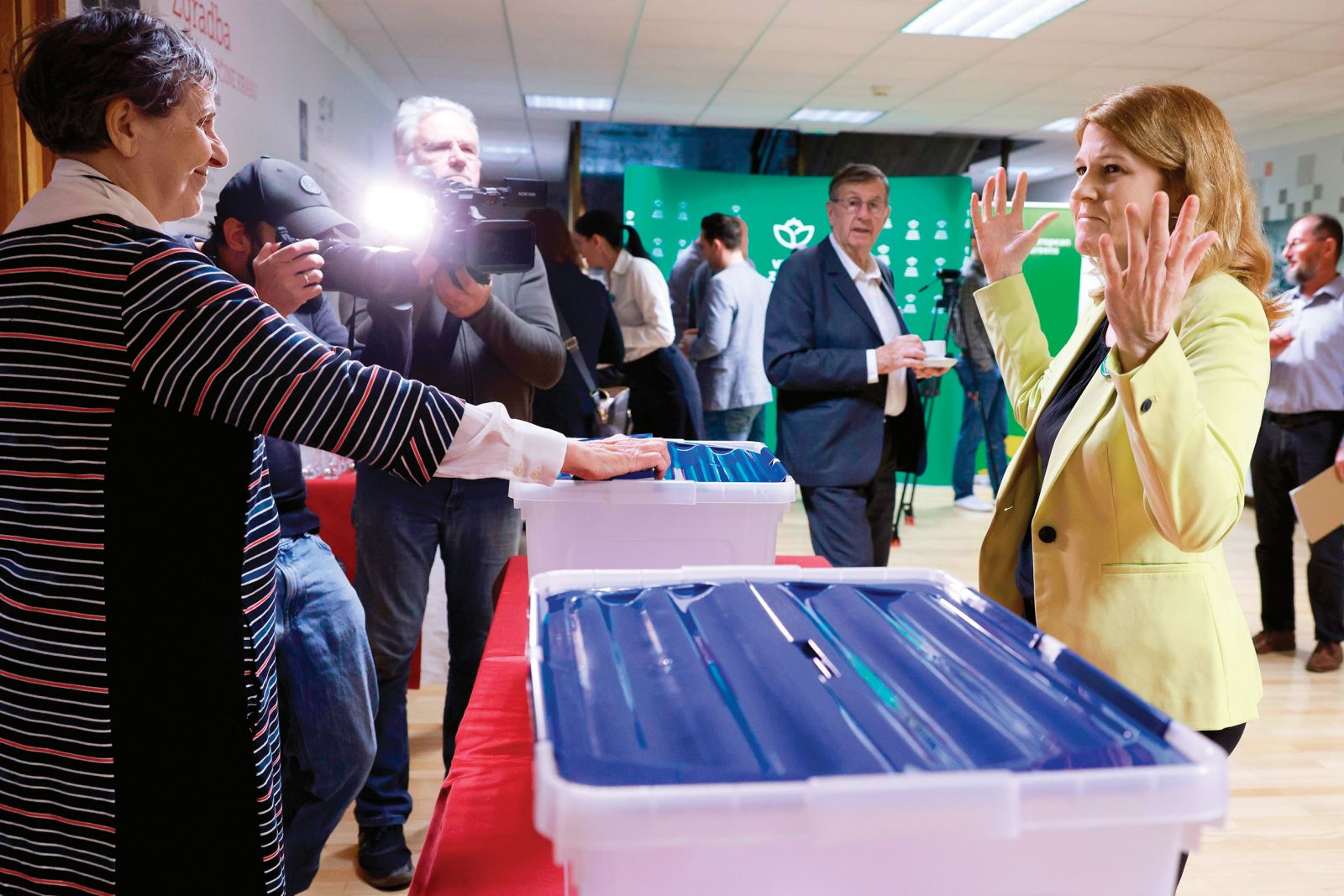 Urša Zgojznik, sopredsednica Vesne – zelene stranke na volilnem kongresu v Kranju | Luka Dakskobler