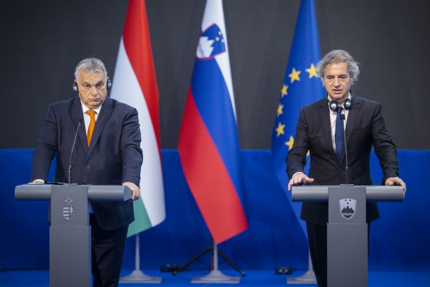 Madžarski premier Viktor Orban in slovenski premier Robert Golob