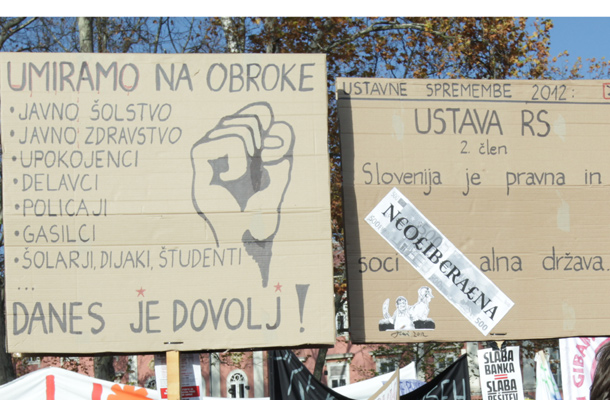 Ljubljana, 17. 11. 2012: Demonstracije proti varčevanju v javnem sektorju