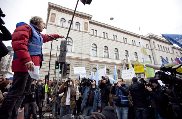 Branimir Štrukelj na današnjih demonstracijah